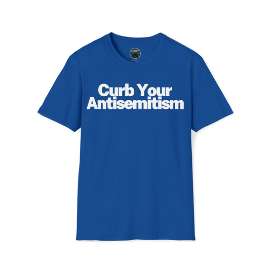 Curb Your Antisemitism | Original White Logo T-Shirt