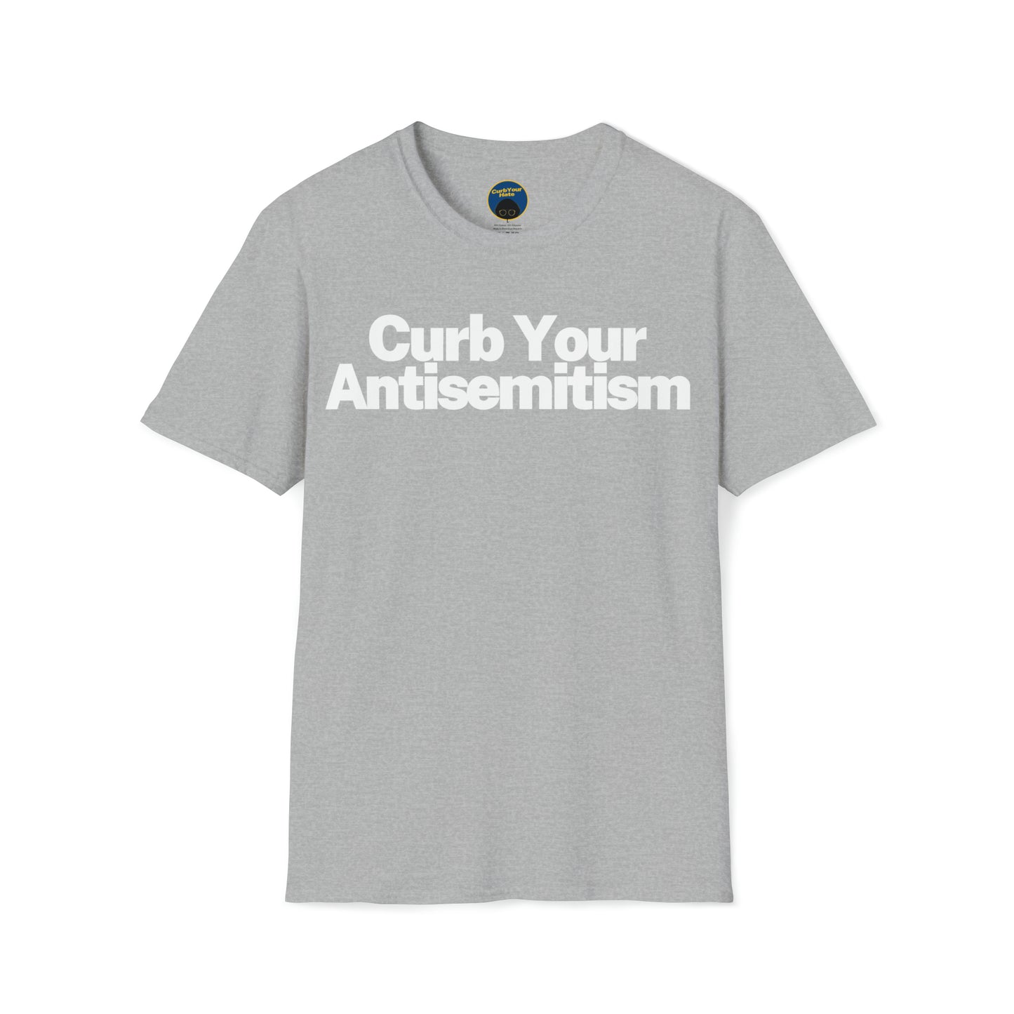 Curb Your Antisemitism | Original White Logo T-Shirt