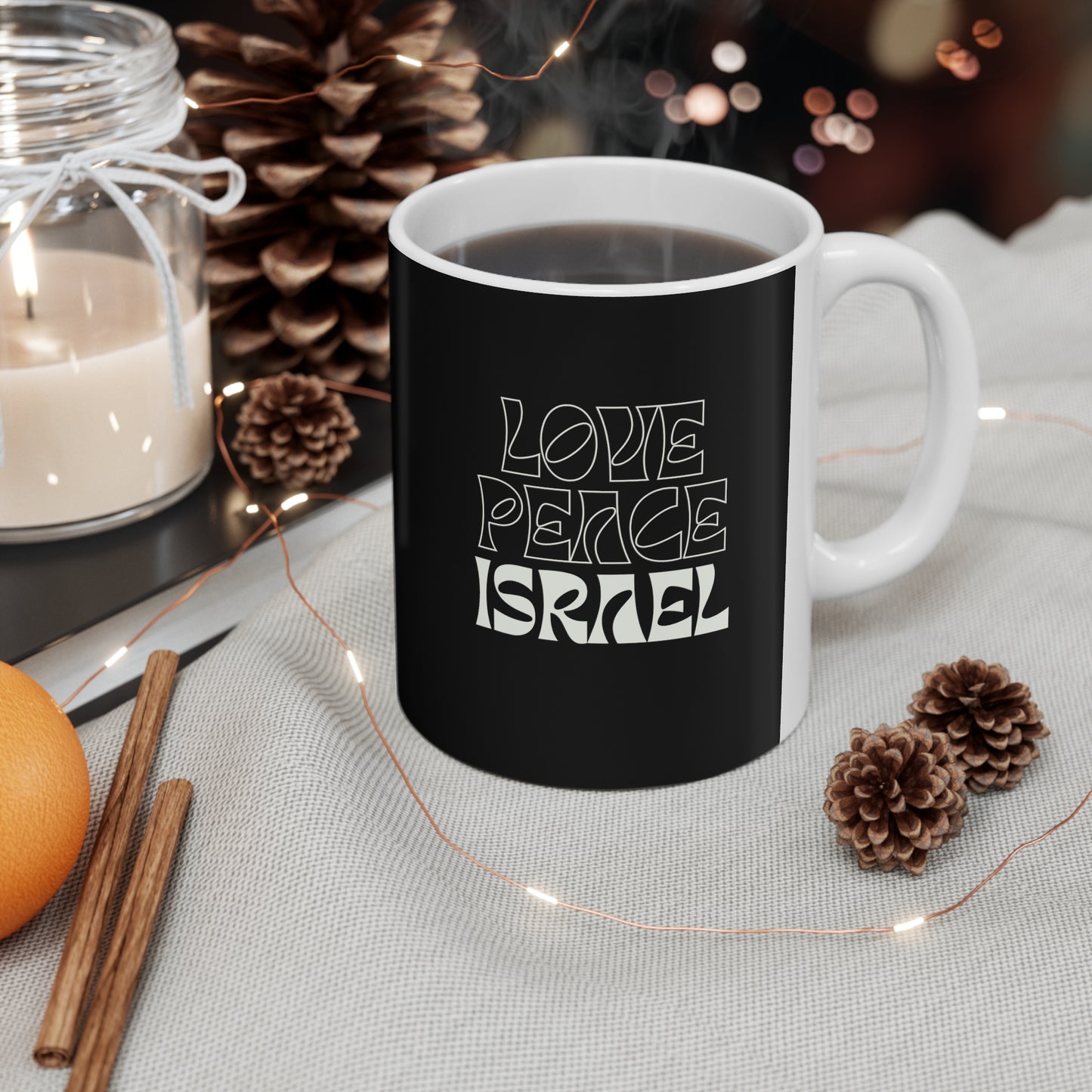 Love Peace Israel Ceramic Mug 11oz