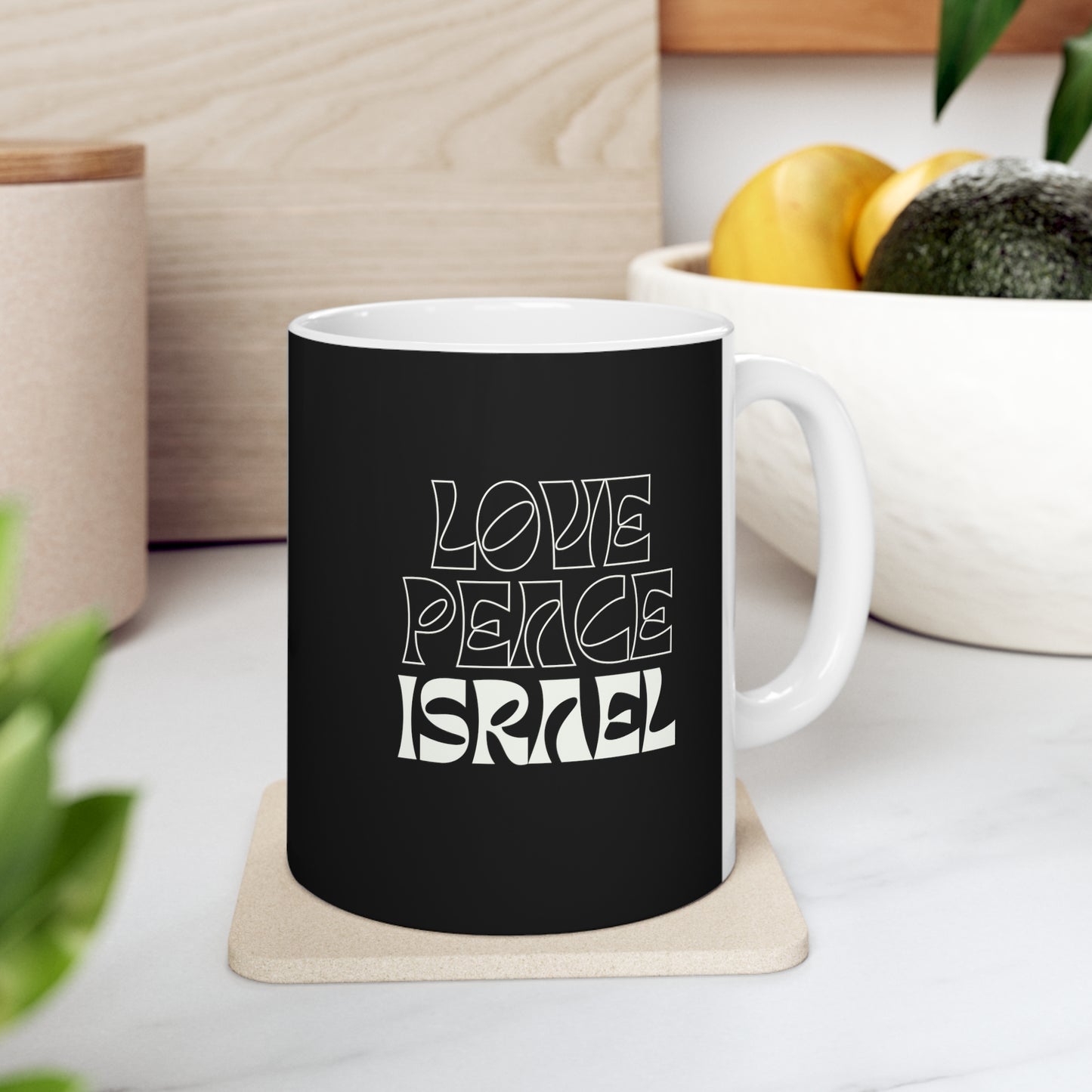 Love Peace Israel Ceramic Mug 11oz