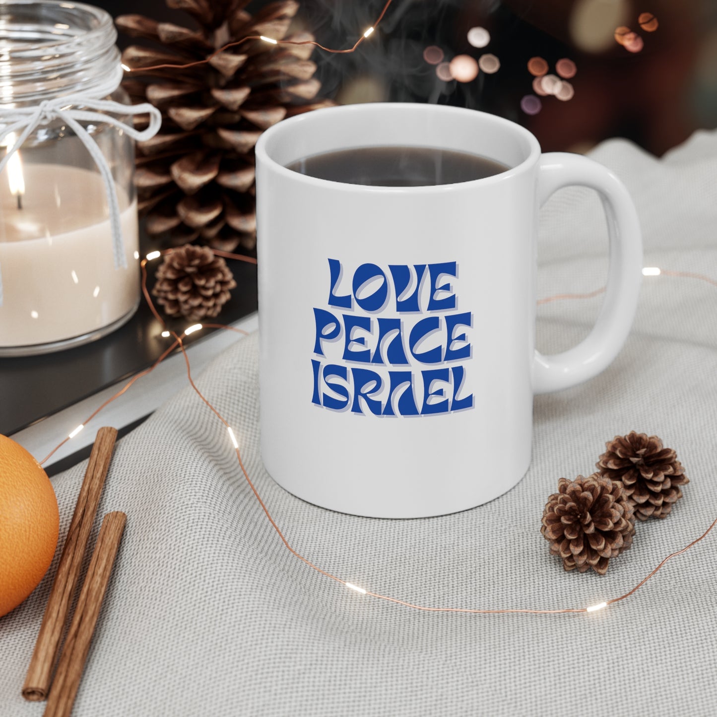 Love Peace Israel Ceramic Mug 11oz