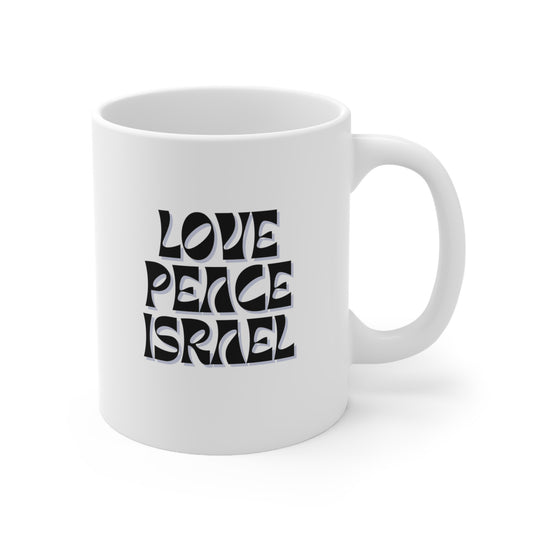 Love Peace Israel Ceramic Mug 11oz