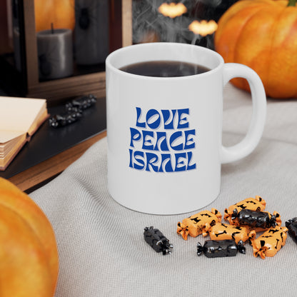 Love Peace Israel Ceramic Mug 11oz