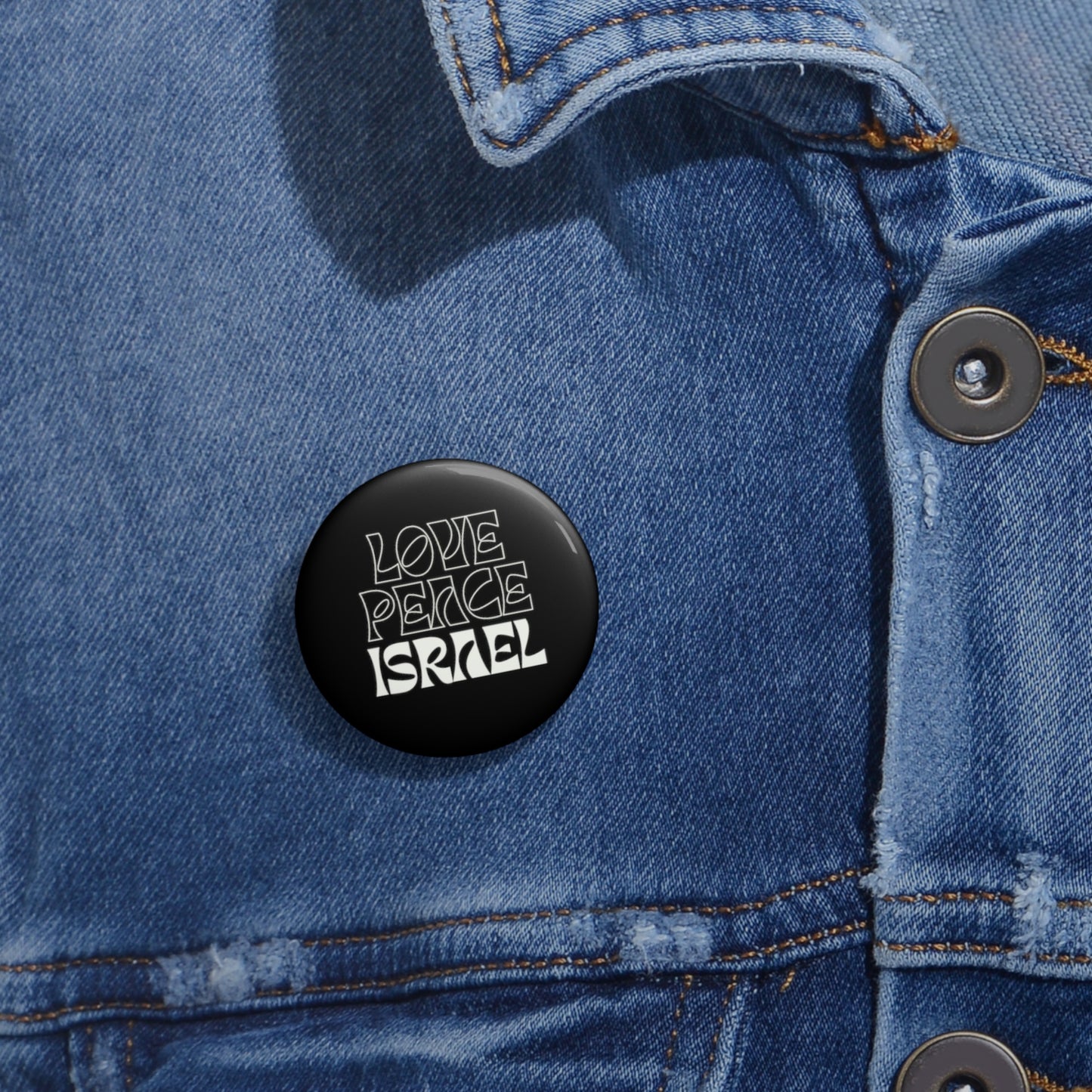 Love Peace Israel Custom Pin Buttons