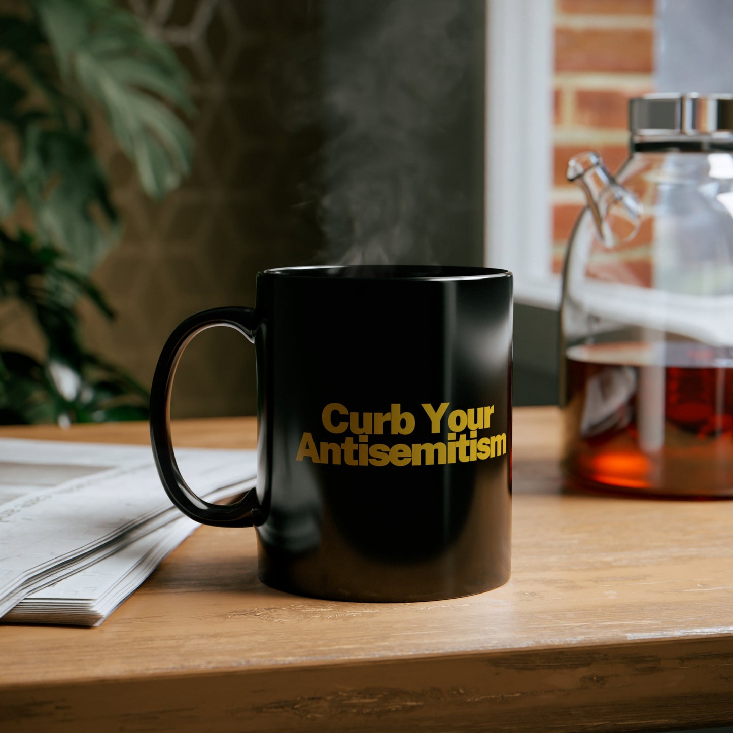 Curb Your Antisemitism 11oz Black Mug