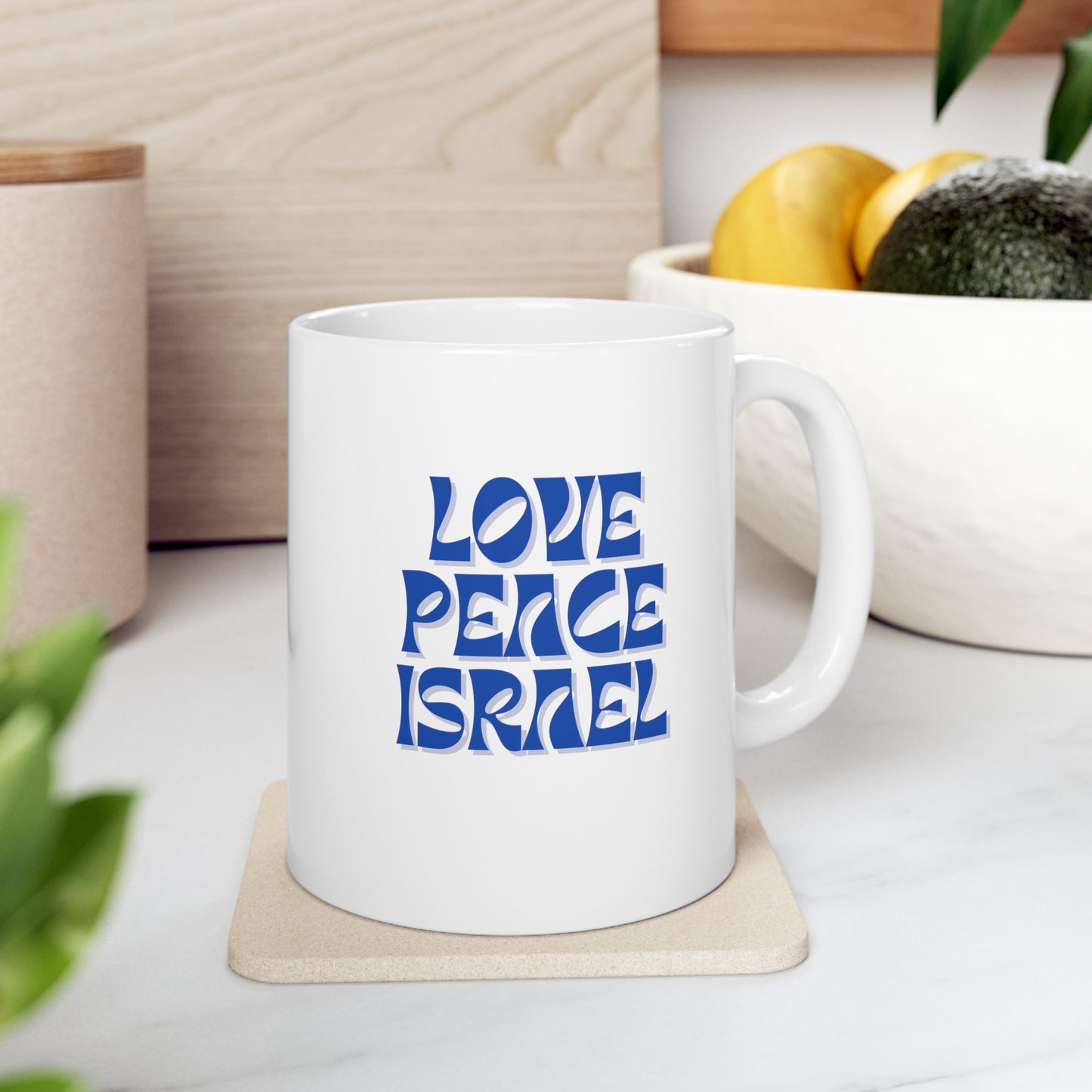 Love Peace Israel Ceramic Mug 11oz