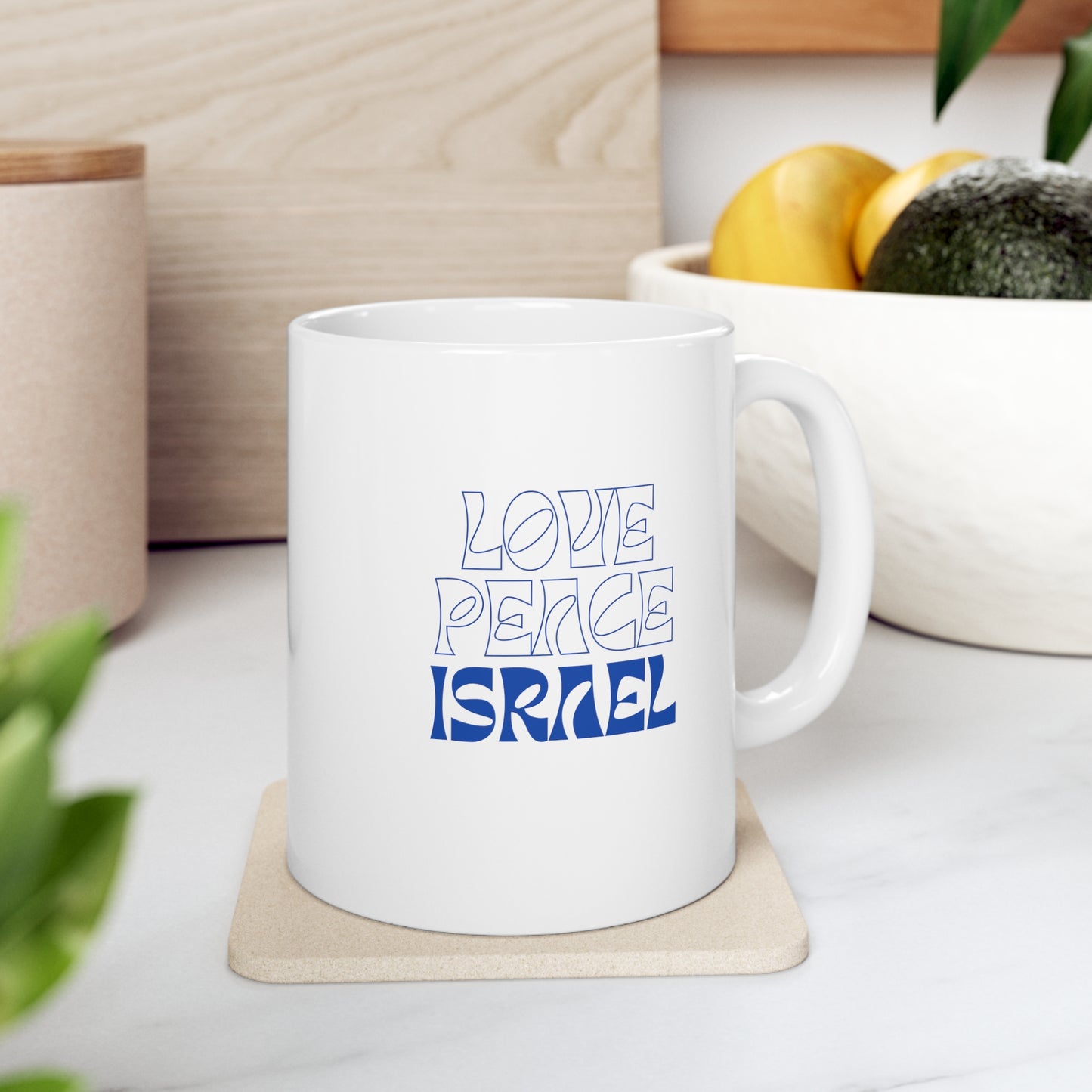 Love Peace Israel Ceramic Mug 11oz