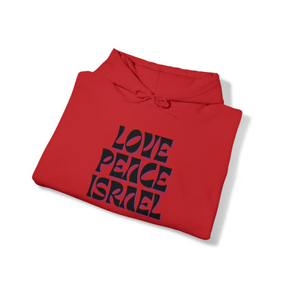 Love Peace Israel Hooded Sweatshirt